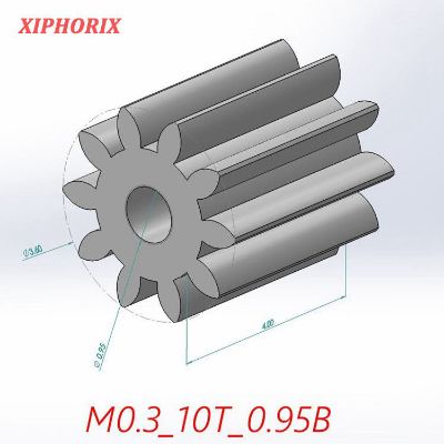 Picture of Module 0.3 10 teeth plastic pinion fit 1.0mm shaft of motor