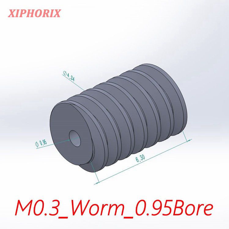 图片 适合轴径1.0mm电机马达的模数 M0.3 的 塑胶蜗杆