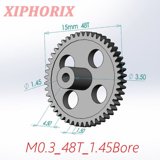 Picture of M0.3 48 tooth plastic gear